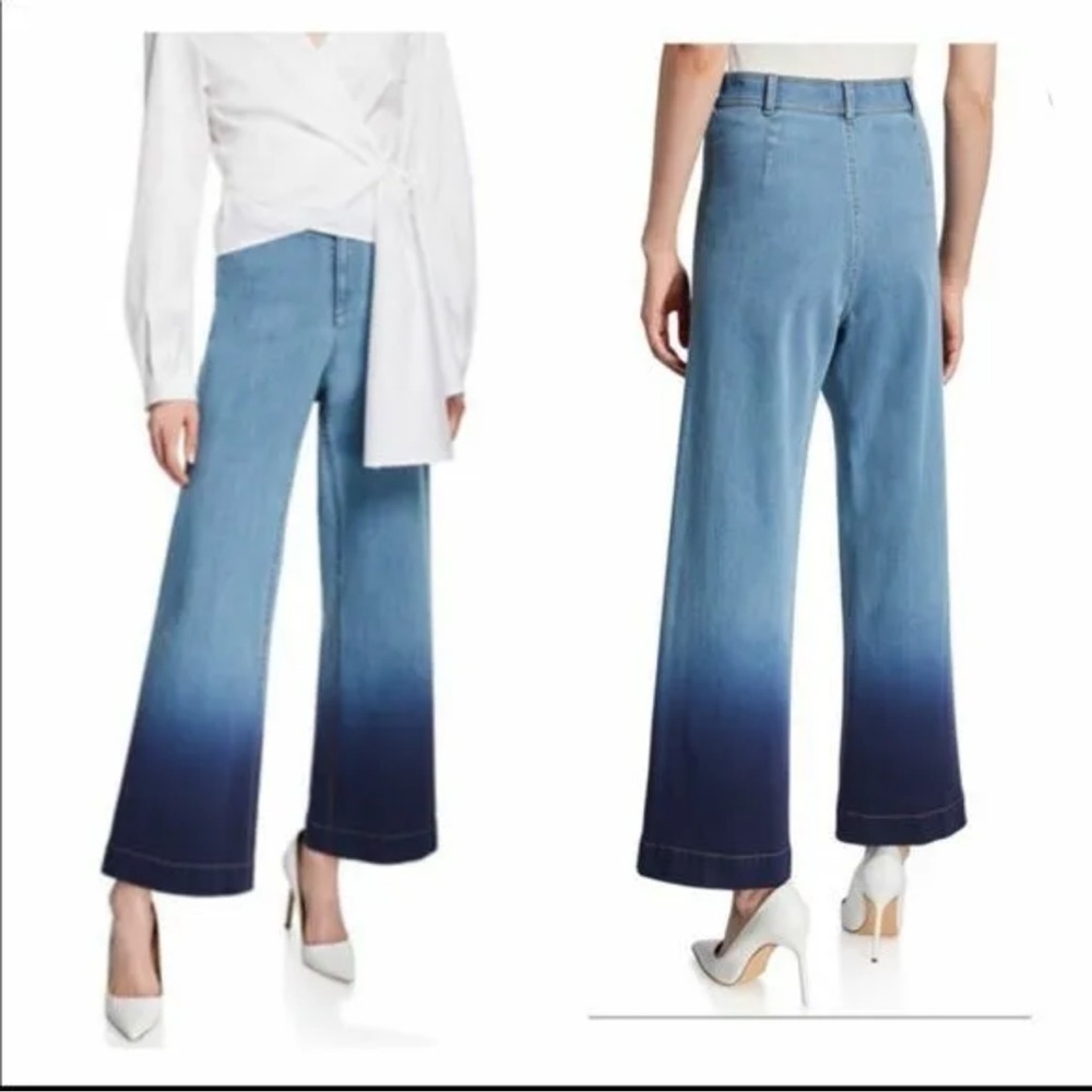Lafayette 148 NY Clarke Ombré Wide Leg Jeans